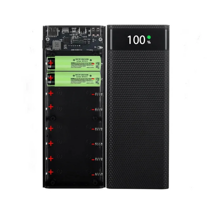 8X18650 Dual USB Power Bank Shell Micro USB Type C 5V 4.5A DIY Case Battery Charge Storage Box Super Fast Charge without Battery