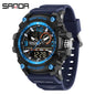 SANDA 3367 Men's Electronic Watch Large Dial Multi Functional Outdoor Waterproof Student Sports Electronic Watch