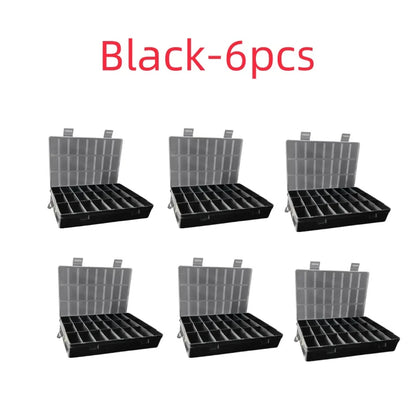 24 Grids Compartment Plastic Storage Box Jewelry Earring Box Bead Screw Container Home Storage Case Display Organizer Container