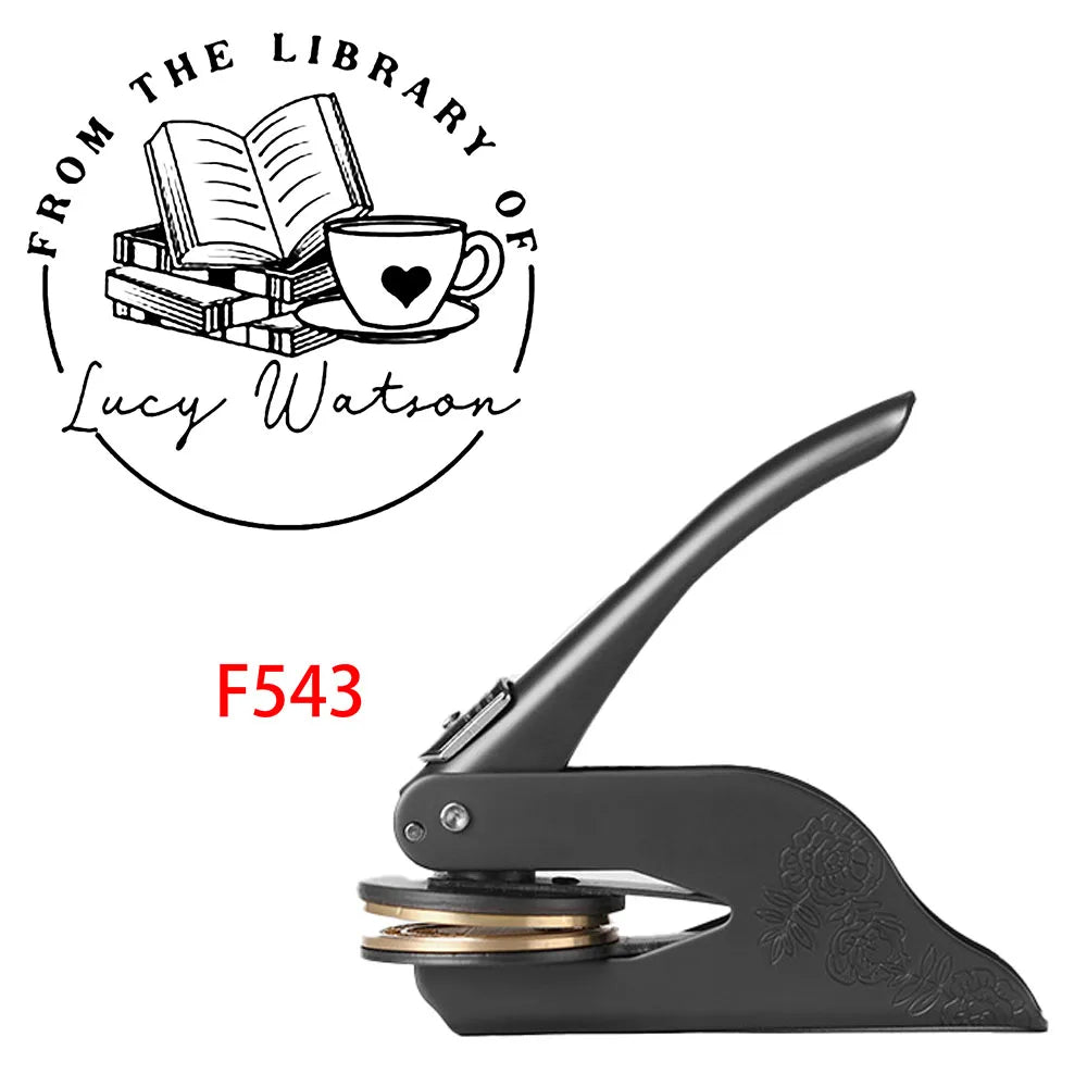 Customized Book Embossed Stamp Personalized Custom LOGO Embosser Seal Wedding Invitation Library Customize Embossing Paper Stamp