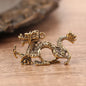 Chinese Beast Dragon Statue Bronze Figurine Ornaments Antique Copper Mythical Animal Miniature Home Decoration Crafts Collection