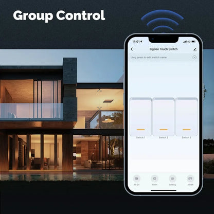 MOES Tuya ZigBee Light Switch Touch Glass Panel Fireproof Neutral Wire Required Remote Control Work With Alexa Google Home