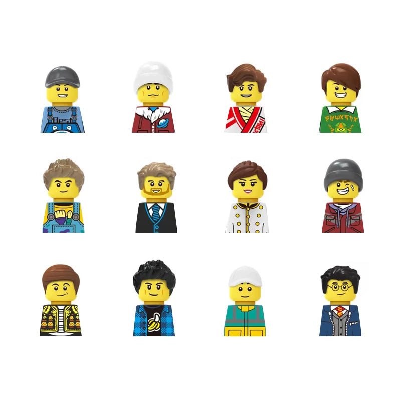 City Career 3D Building Block Dolls Toys Cartoon Character Models Mini Action Figures Educational Toys Children's Gifts