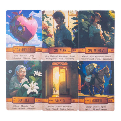Hot Sales Le Claire 36 Lenormand Cards Fate Divination Tarot Cards FortuneTelling Card Games Party Board Playing Game 10.4*7.4CM