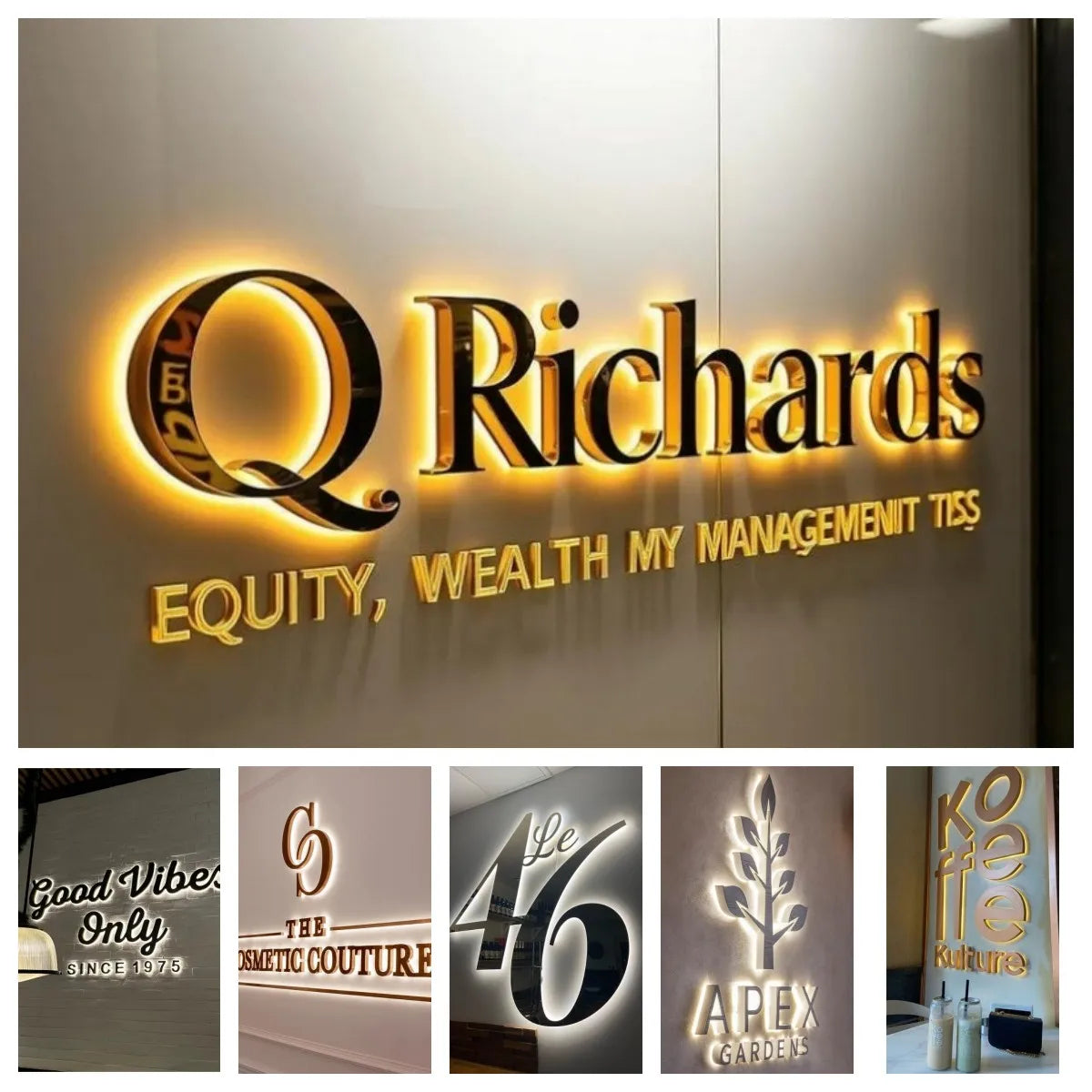 Custom LED Illuminated Metal Letters 3D Business Sign Laser Cut Logo Sign Beauty Salon Sign Signboard Backlit Sign Dropshipping