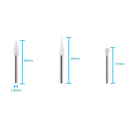 JUMTOP 12Pcs/Bag Dental Flame Cone Round White Stone Polisher FG Burs