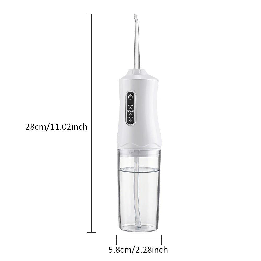 Inteligentny irygator doustny elektryczny 220 ml, nić wodna, 3 tryby, ładowalny, przenośny, irygator do zębów, do czyszczenia zębów