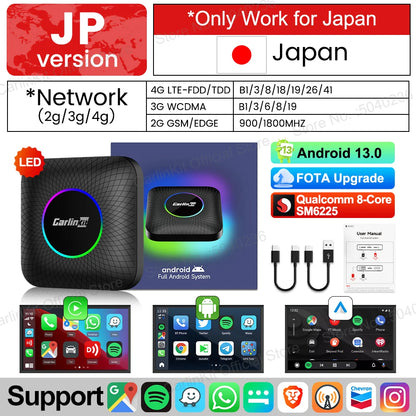 CarlinKit CarPlay Ai Box Android 13 SM6225 8 Cores 64GB 128GB Car Smart Streaming Box Wireless CarPlay Android Auto For Netflix