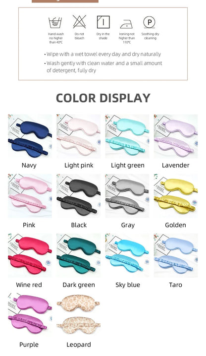 Soft Imitated Silk Sleep Eye Masks Travel Relax Shading Eyepatch Nap Health Eye Care Shield Sleeping Blindfold Eye Cover Masks