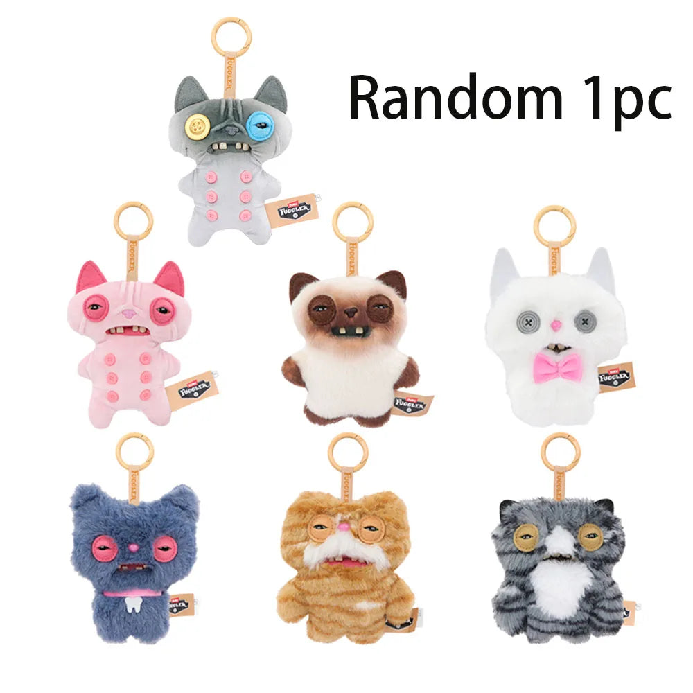Fuggler Alley Cats Care-Bears Fugg Plush Toys Nuggets Keychain Funny Ugly Tooth Monster Bag Charm Dolls Backpack Decor Bagged
