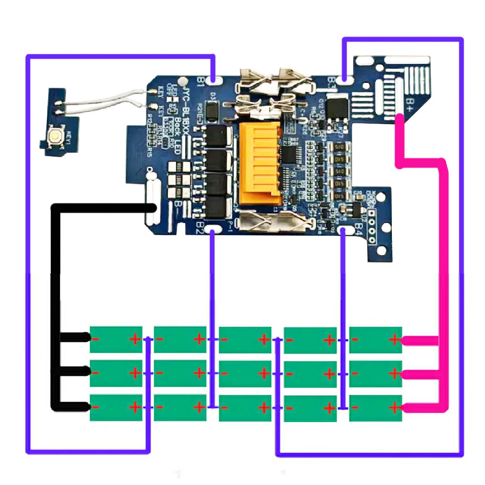 BL1830 BMS PCBA Balance Charging Circuit Board For MAKITA 18V Li-ion Battery Case Lithium Ion Batteries Pack BL1820 BL1860