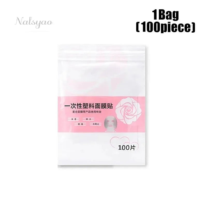 100-500pcs Disposable Plastic Film Face Mask Neck Stickers Transparent Wrap Facial Beauty Makeup Tools Cleaner Skincare
