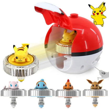 Original Pokemon Pikachu Spinning Top Arena Cartoon Anime Figure Pull Monster Elf Ball Battle Game Boy Kids Child Birthday Gift