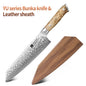 XINZUO Bunka Knife 8.3 Inches 67 Layers Damascus Steel Handcrafted Kitchen Tool Figured Sycamore Wood Handle High-end Gifts