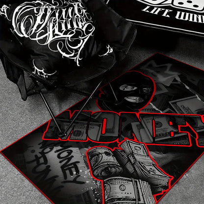 Gangster Dollar Design Area Rug,Non-Slip & Wear-Resistant,Bold Street Style Floor Mat for Living Room,Bedroom,Hip-Hop Home Decor