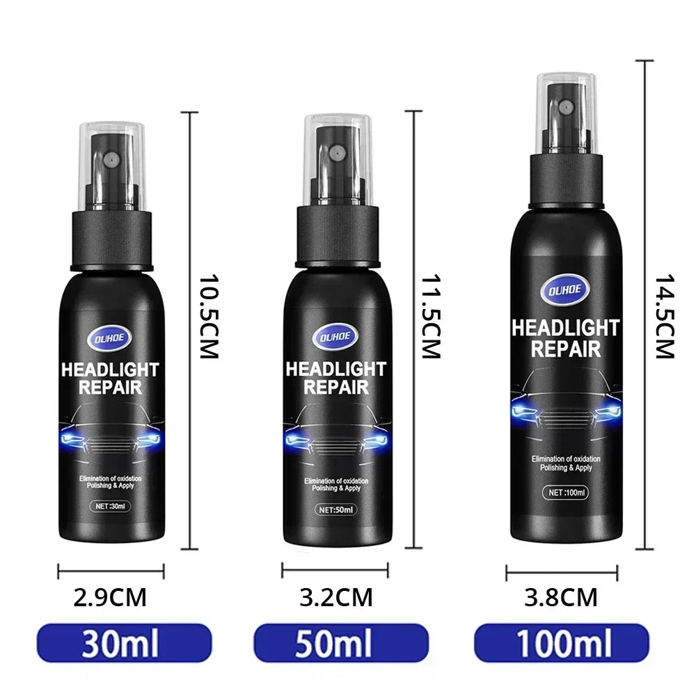 Scratch remover for repairing headlights, polishing agent for car headlights, polishing solution for repairing headlights