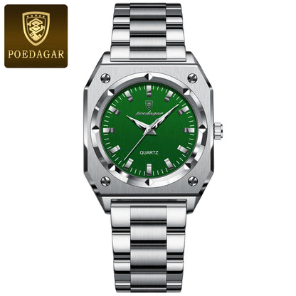 POEDAGAR Square Luxury Ladies Watch Waterproof Stainless Steel Luminous Fashion Woman Watch Elegant Quartz Women's Watches Reloj