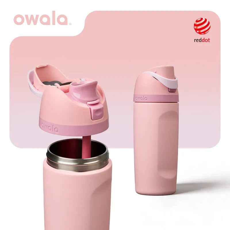 Owala Freesip insulated cup new straw cup stainless steel water cup portable cup 475ml，BPA-Free，16oz