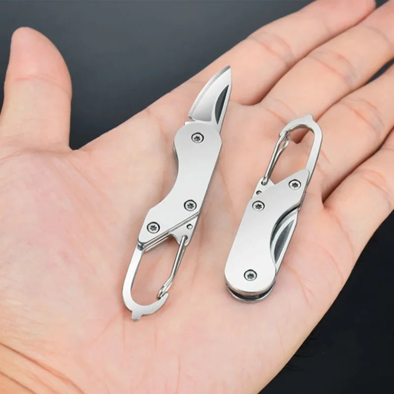 Mini High Hardness All Steel Portable Folding Knife Outdoor Camping Knives Fishing Knife Keychain Unboxing Knives