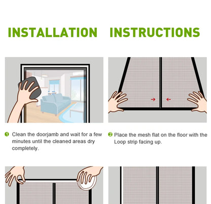 Magnetic Door Screen Insect Mosquito Net Curtain Black Fly Insect Auto Closing Invisible Mesh For Kitchen indoor living room
