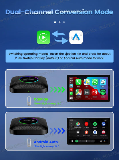CarlinKit CarPlay Ai Box Android 13 SM6225 8 Cores 64GB 128GB Car Smart Streaming Box Wireless CarPlay Android Auto For Netflix