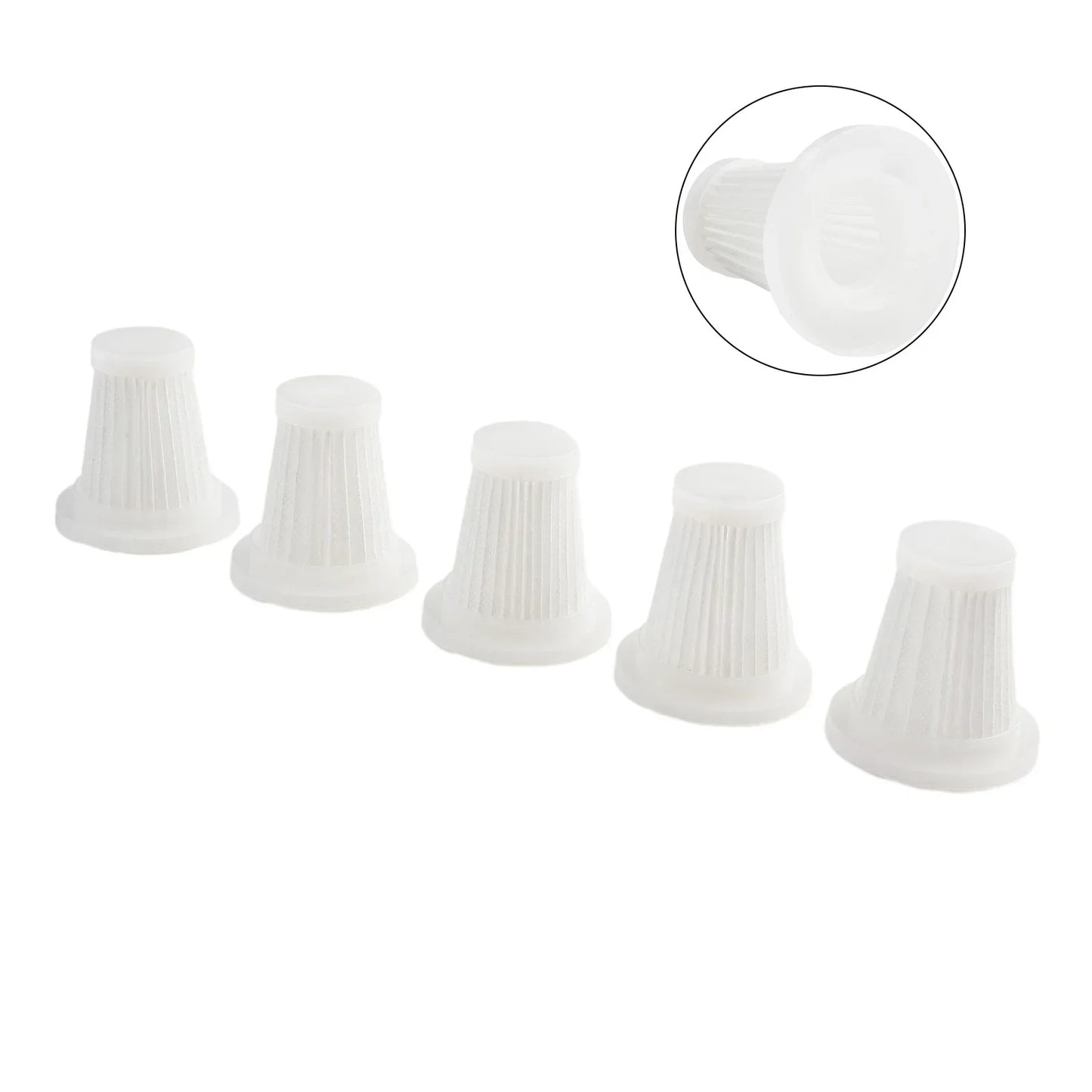 5pcs Car Vacuum Cleaner Filter Wireless Handheld Dust Collector Washable  Air Filter Cartridge Repeatable Applicability Interior