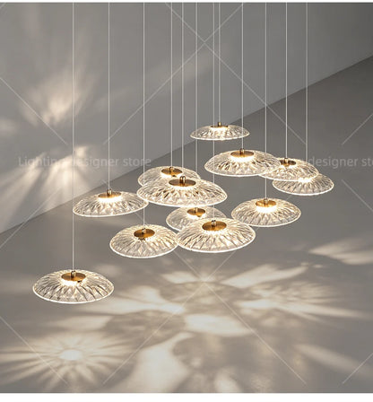 Dining room pendant light Modern villa dining room Kitchen pendant light designer glass Multi-head Hanging Lamp pendant light