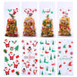 50/100pcs Christmas candy drawstring bag opp cellophane cookies nuts plastic bags New Year gift wrapping bags free gift ties