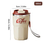WORTHBUY Coffee Mug With Lid&Handle 304 Stainless Steel Tea Milk Coffee Cup Double Wall Insulated Anti Scalding Drinking Cup