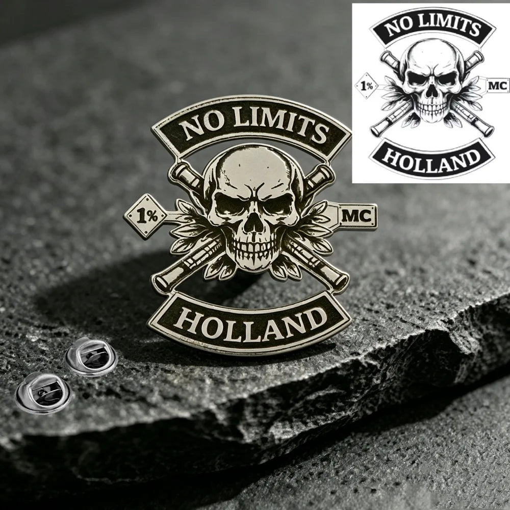 Customized Engraved Hip‑Hop Brooch Cool Stylish Personalized Unique Badge Gift for Motorcycle Lovers Bikers Men Accessories