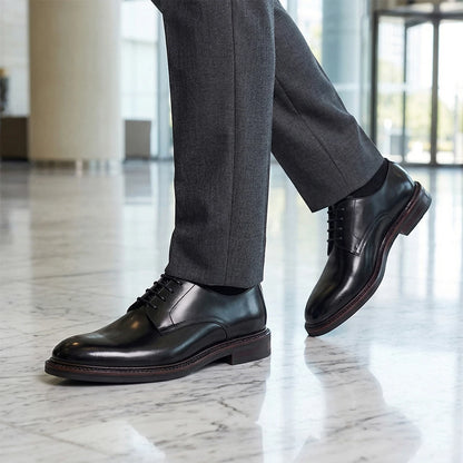 Men's Genuine Cowhide Leather Oxford Shoes Derby Dress Shoes for Business And Wedding