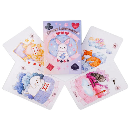 Rana 42Pcs Psychic Dream Lenormand Tarot Deck Wizard Oracle Cards Prophecy Deck 8.9*5.7cm for Divination And Oracle Reading