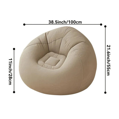 Inflatable Outdoor Lounge Chair Durable Polypropylene Air Pump Foldable Quick-Inflate Comfortable Seat for Patios Beaches Travel