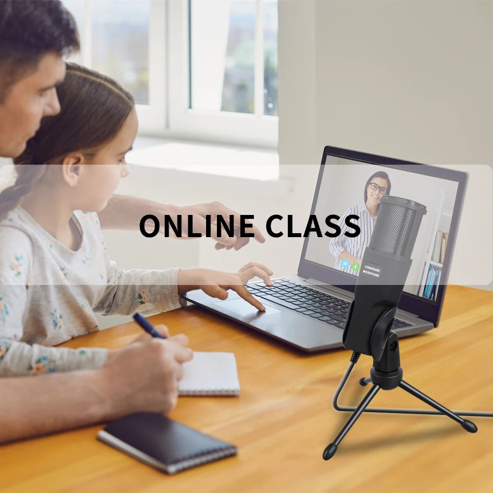 USB Computer Microphone, Condenser PC Mic for Podcasting, Streaming, Vocal Recording, Compatible with PC & Laptop, PS4/5
