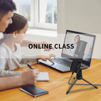 USB Computer Microphone, Condenser PC Mic for Podcasting, Streaming, Vocal Recording, Compatible with PC & Laptop, PS4/5