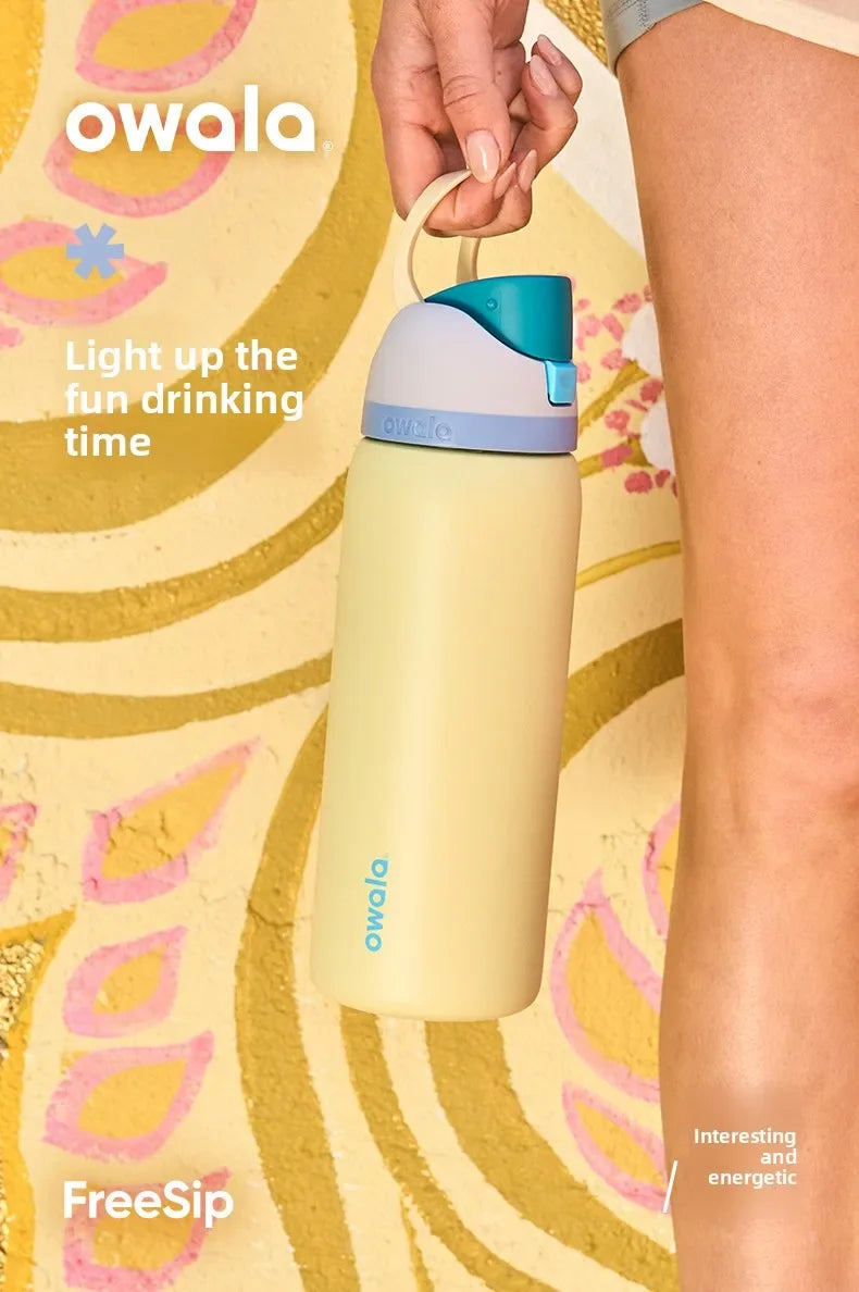 Owala Freesip 32oz Insulated Cup Straw Stainless Steel Water Cup Large Capacity Handheld Outdoor Insulated Pot 945ml