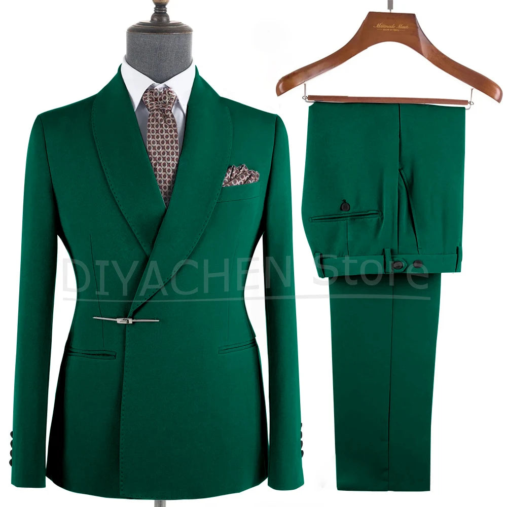Elegant 2-Piece Men's Suit Slim Fit  Blazer And Pants Set for Wedding Groom Tuxedo Business Party