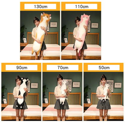 50/70/90/110/130cm Funny Cute Soft Long Cat Plush Toys Pause Office Nap Pillow Bed Sleep Home Decor Doll for Kids Girl Gift