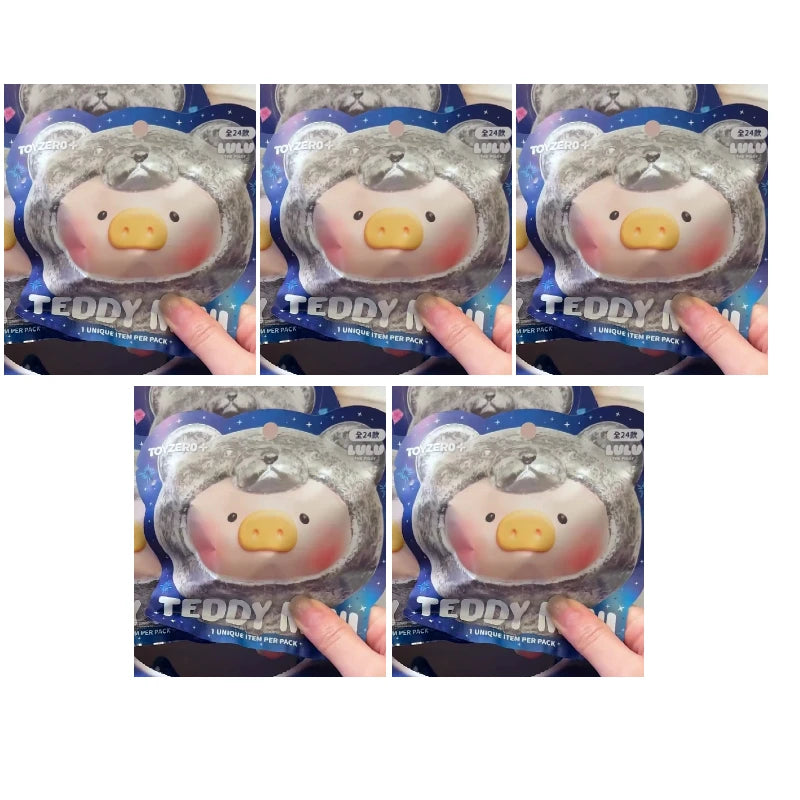Genuine Lulu The Piggy Teddy Mini Ore Collection Series Cute Beans Figure Home Desktop Decor For Anime Toy Collectors