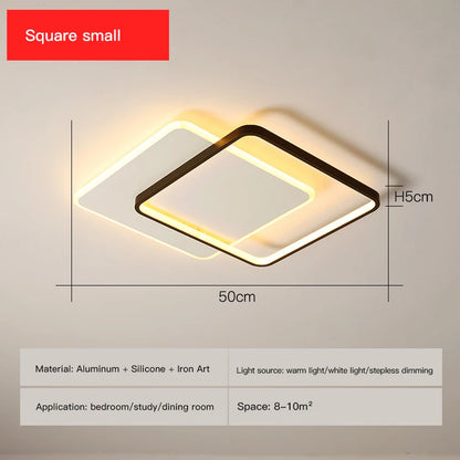 Modern Minimalist Led Ceiling Lamp For Bedroom Black White Design Ring Chandelier Living Room Study Loft Smart Light Fixtures