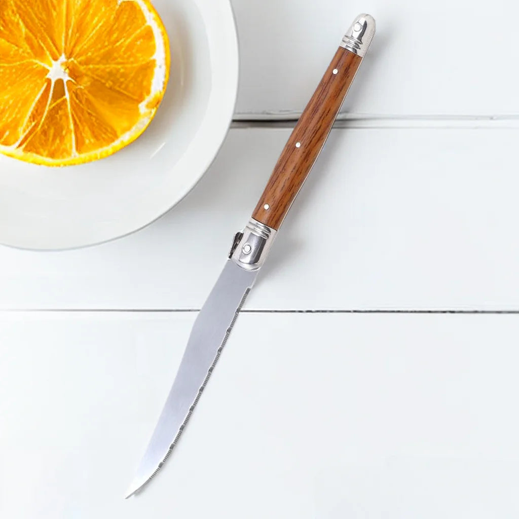 4/6/8P Serrated Steak Knives Set Dinner Knife Cutlery Imitation Steel Table Knife Sharp Handle Cutlery Knife Kitchen Tableware