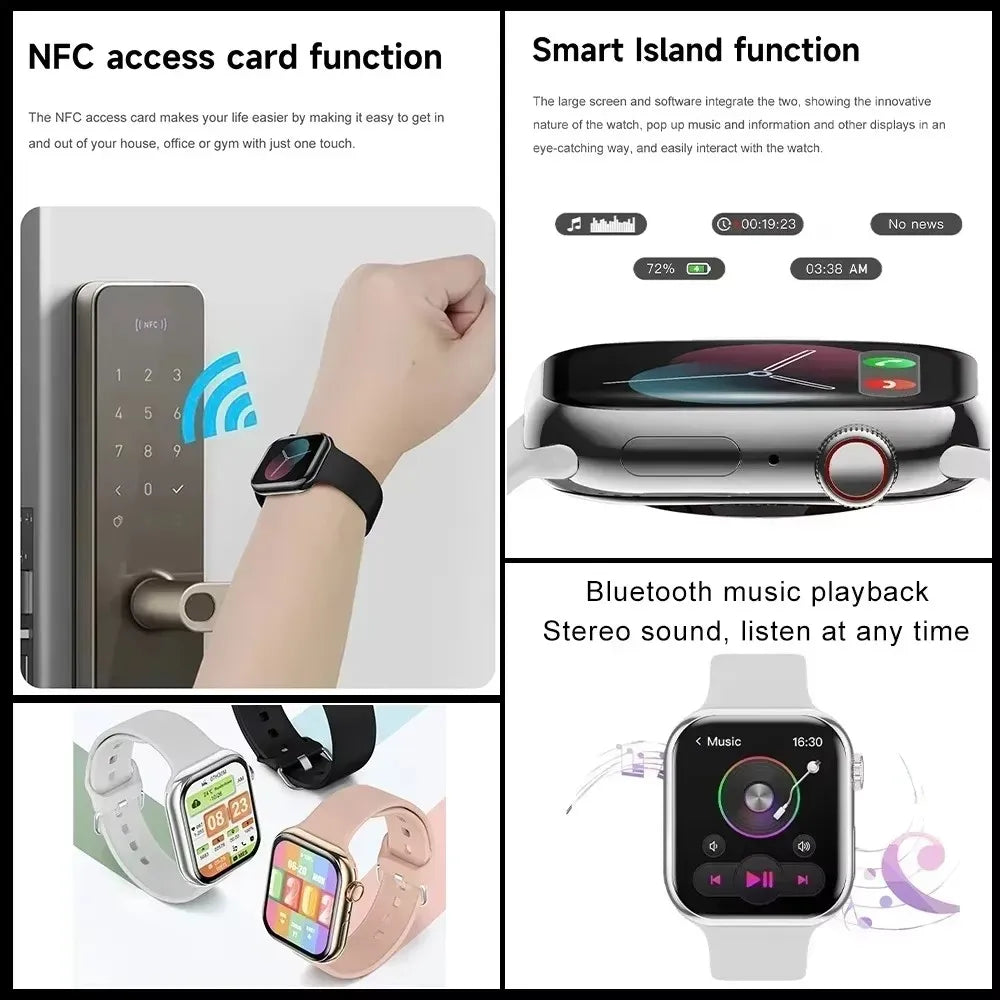 2026 Series 10 Watch 10 GPS Smart Watch Memory Music Video Bluetooth Call Heart Rate Waterproof NFC Smartwatch For Android IOS