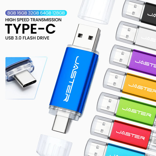USB-C Pen Drive 128GB TYPE-C USB 3.0 Flash Drive 64GB Colorful USB3.0 Memory Stick High Speed Pendrive 32GB Blue Red Green Black