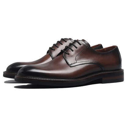 Men's Genuine Cowhide Leather Oxford Shoes Derby Dress Shoes for Business And Wedding