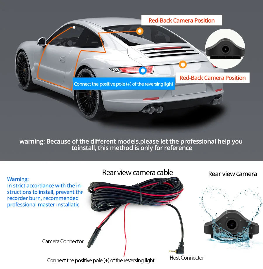 E-ACE 10 Inch Car DVR Mirror Video Recorder 1080P Touch Screen Dashcam For Car AHD Lens Streaming Driving Recorder Dash Camera