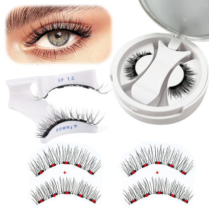 5 Magnets Glue Free Magnetic Lashes 3D Fluffy Faux Mink False Eyelashes With Mirror Case & Applicator