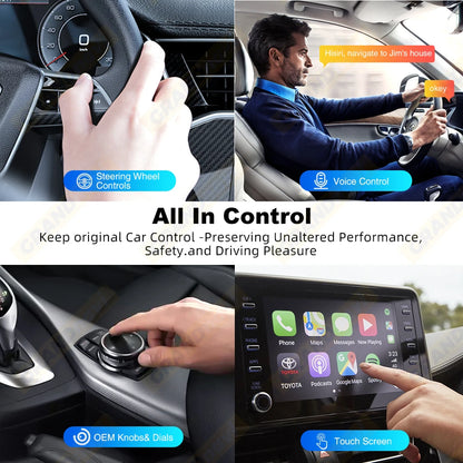 Grandnavi Android 13 3in1 CarPlay Ai Box Wireless Android Auto USB Adapter For Youtube Netflix Tiktok Universal AI Box Plug Play