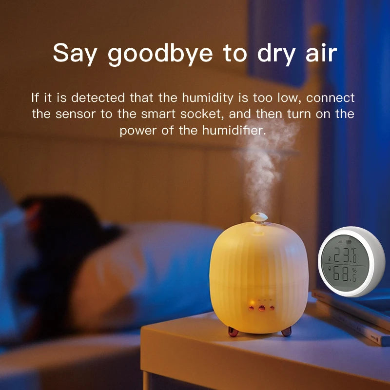 Temperature and Humidity Sensor With LCD for ZigBee Smart life APP Google Alexa Voice Control Support Multi-mode Gateway Option