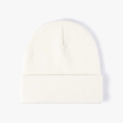 Customized Printed Logo Winter Knitted Keep Warm Cold Cap Unisex Solid Color Hip Hop Crochet Skull Beanie Hats