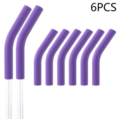 6Pcs/Set Soft Silicone Straw Covers Straws Tips Covers Fit For 9mm Wide Reusable Stainless Steel Straw Nozzles[Q]Q@